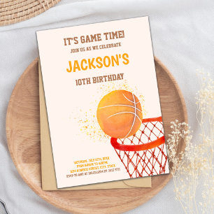 Light Orange Basketball Invitations