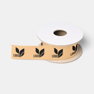 Light Orange Custom Business Logo Satin Ribbon