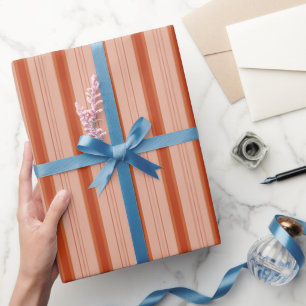 Light Orange & Dark Orange Thick and Thin Stripes Wrapping Paper