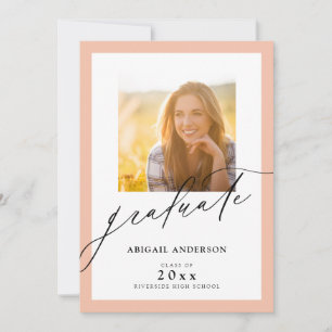 Light Orange Elegant Script 2 Photo Graduation