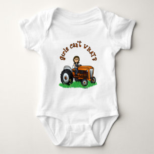 Light Orange Farmer Baby Bodysuit