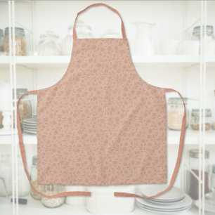 Light Orange Floral All-Over Print Apron
