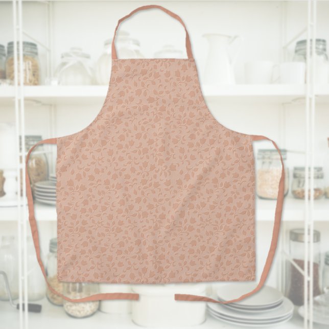 Light Orange Floral All-Over Print Apron (Creator Uploaded)