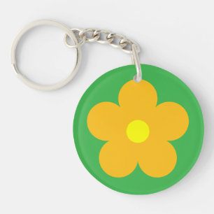 Light Orange Flower Key Ring