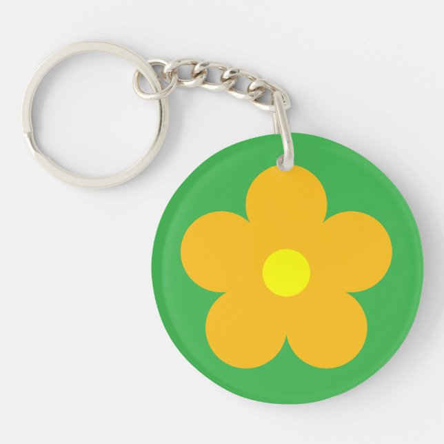 Light Orange Flower Key Ring (Front)
