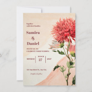 Light orange grey wedding invitation
