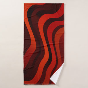 Light Orange pattern with lines. Colourful illustr Bath Towel