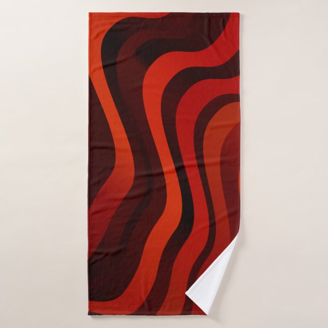 Light Orange pattern with lines. Colourful illustr Bath Towel (Bath Towel)