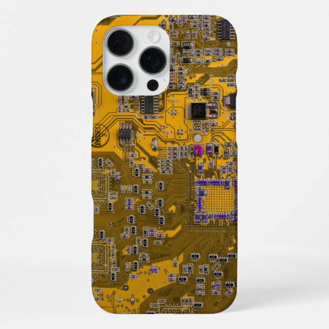 Light Orange PCB Circuit Board Design for IT Pros iPhone Case (Back)