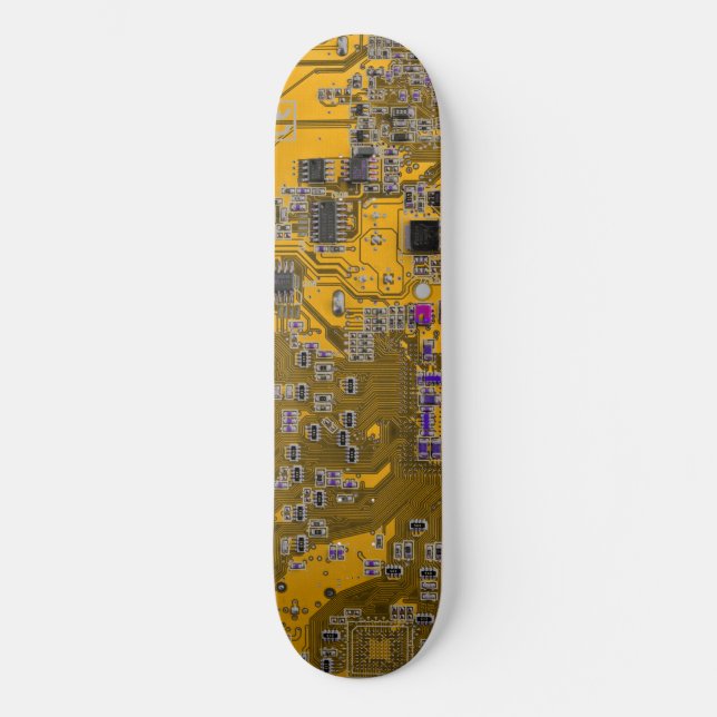 Light Orange PCB Circuit Board Design for IT Pros Skateboard (Front)