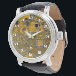 Light Orange PCB Circuit Board Design for IT Pros Watch<br><div class="desc">The Ultimate Aesthetic for Tech Visionaries Redefine your professional space with this high-definition graphic featuring a detailed Printed Circuit Assembly (PCBA). Captured in vibrant, light orange tones with crisp silver and white conductive traces, this design showcases the intricate architecture of modern electronics—including integrated circuits, resistors, and capacitors—in stunning clarity. The...</div>