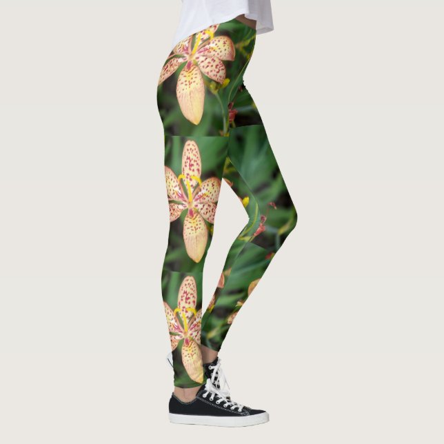 Light orange spotted Leopard lily leggings (Right)