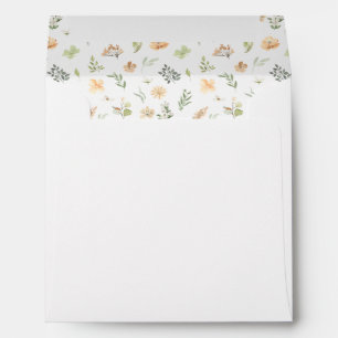 Light orange warm vanilla flower wedding envelope