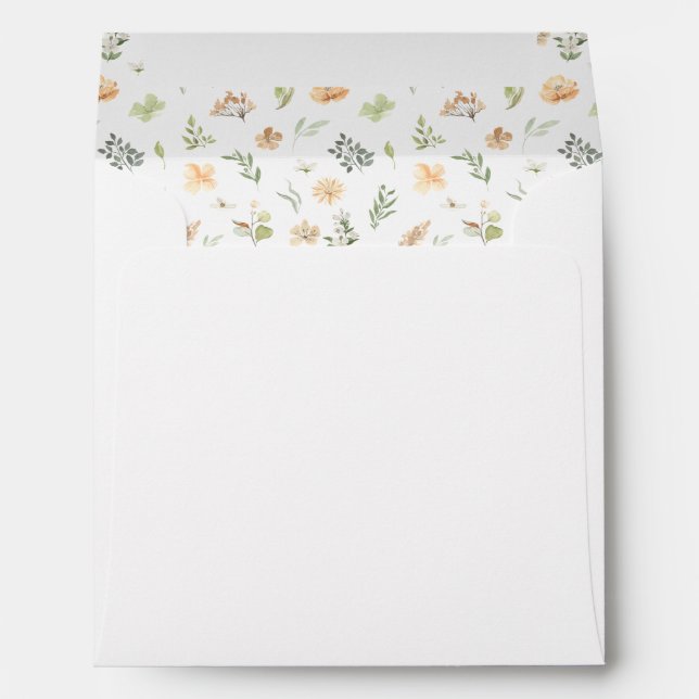 Light orange warm vanilla flower wedding envelope (Back (Bottom))