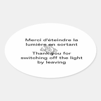 light oval sticker