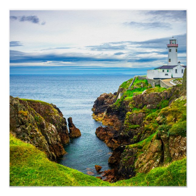 Light Over the Edge – Fanad Head Lighthouse Poster (Front)