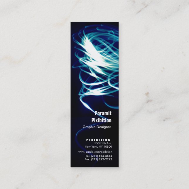 Light Painting Blue Business Card (Front)