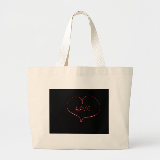 Light Painting Heart Large Tote Bag (Front)