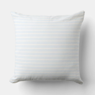 Light pale blue White Stripes pattern Cushion