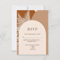 Light Pampass grass and Arches Wedding RSVP Card