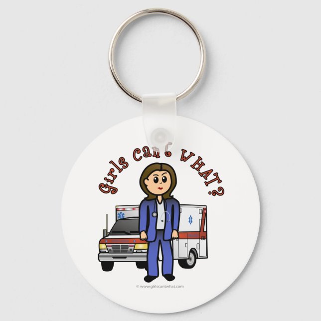Light Paramedic Girl Key Ring (Front)