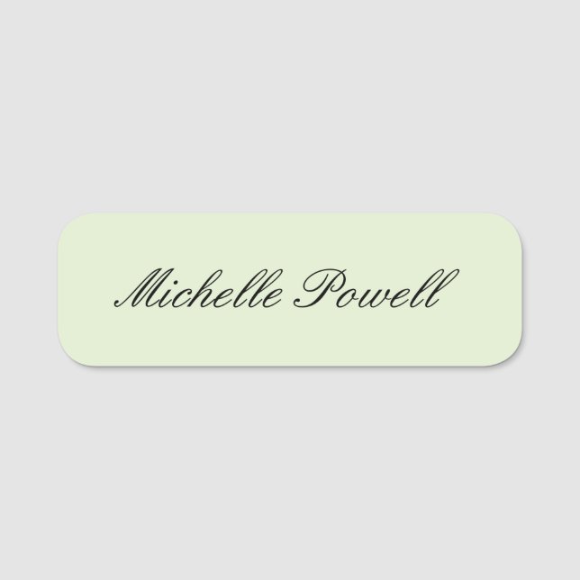 Light Pastel Colour Trendy Script Modern Name Tag (Front)