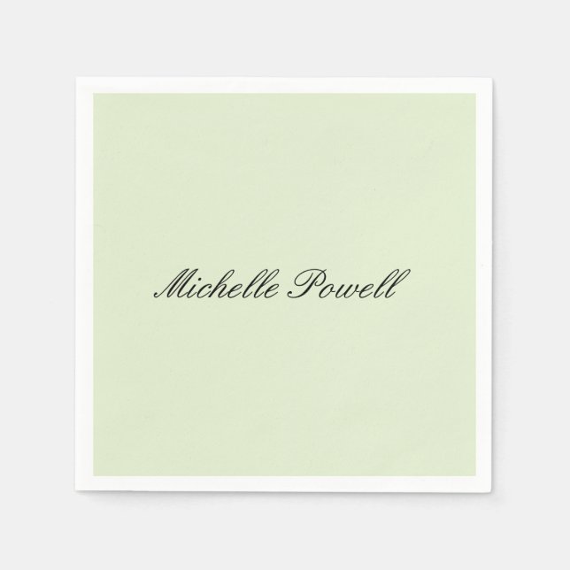 Light Pastel Colour Trendy Script Modern Napkin (Front)