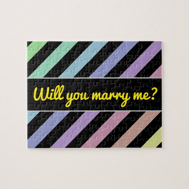 Light Pastel Colours & Black Stripes Pattern Puzzl Jigsaw Puzzle (Horizontal)