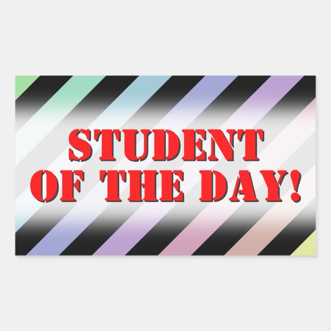 Light Pastel Colours & Black Stripes Pattern Rectangular Sticker (Front)