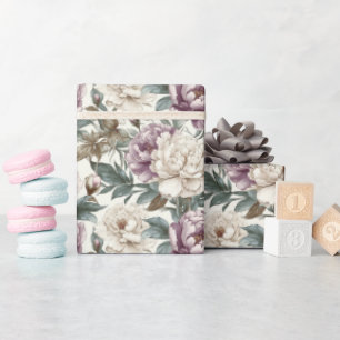Light Pastel Floral Seamless Pattern Wrapping Paper