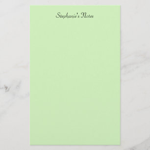 Light Pastel Green Monogram Name Custom Colour  Stationery