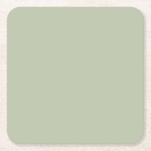 Light Pastel Green Solid Colour - Colour 058-75-09 Square Paper Coaster