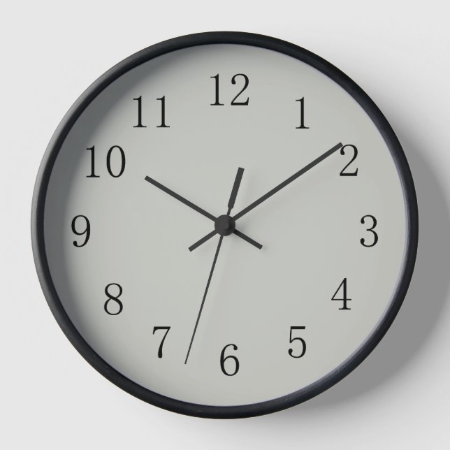 Light Pastel Grey Round (Medium) Wall Clock (Front)