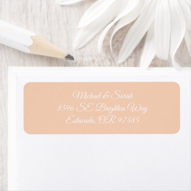 Light Pastel Peach Elegant Return Address Label (Insitu)