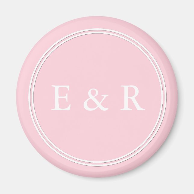 Light Pastel Pink Wedding Party Set Magnet (Front)