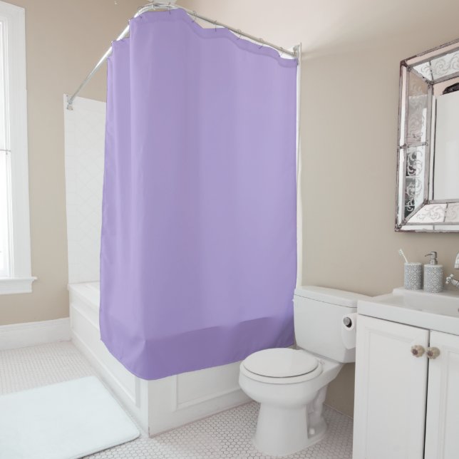 Light Pastel Purple Solid Color Shower Curtain (In Situ)