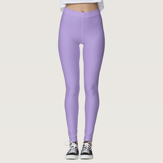 Light Pastel Purple Solid Colour Leggings (Front)