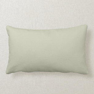Light Pastel Sage Green Solid Colour Background Lumbar Cushion