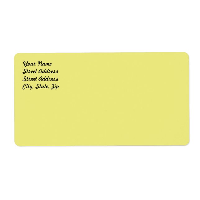 Light Pastel Yellow Shipping Label (Front)