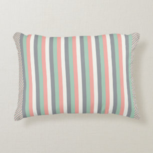 Light Pastels in Double Stripes Decorative Cushion