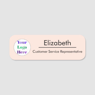 Light Peach Company Branded Your Logo Here Name Tag