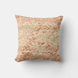 Light Peach Copper Brown Khaki Mottled Abstract Cushion