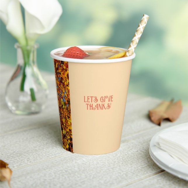 Light Peach  Dinner Autumn Happy Thanksgiving Paper Cups (Insitu)