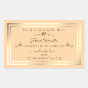 Light Peach Product Label Gold Frame Vintage Rose