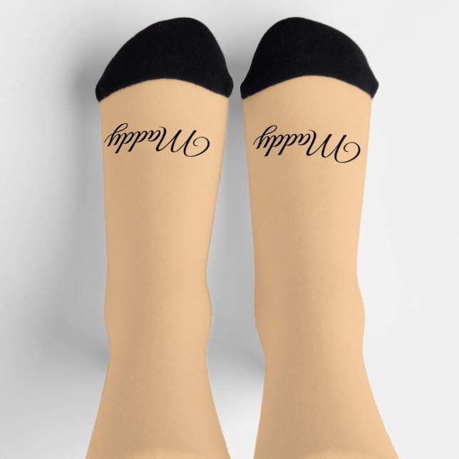 Light Peach Solid Colour  Socks (Top)