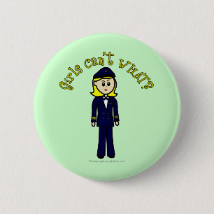 Light Pilot Girl 6 Cm Round Badge
