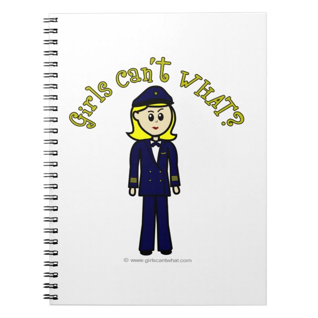 Light Pilot Girl Notebook (Front)