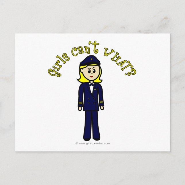 Light Pilot Girl Postcard (Front)