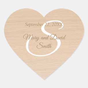 Light Pine Wood Wedding Sticker