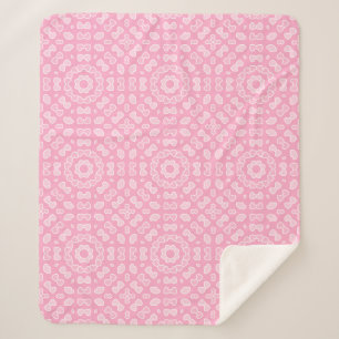 Light Pink Abstract Heart Pattern Sherpa Blanket